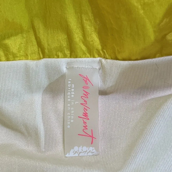 FREE PEOPLE MOVEMENT neon yellow high waisted running shorts size LARGE - Picture 8 of 10